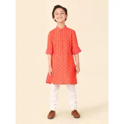 Fabindia Kids Red Printed Full Sleeves Kurta-picture-17