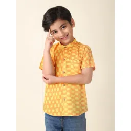 Fabindia Kids Yellow Printed Shirt-picture-44