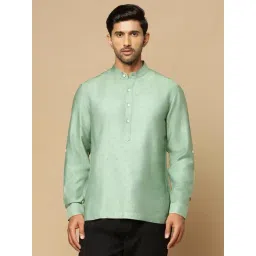 Fabindia Light Green Slim Fit Printed Shirt-picture-20