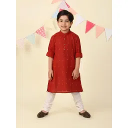 Fabindia Maroon Cotton Hand Block Printed Long Kurta-picture-12