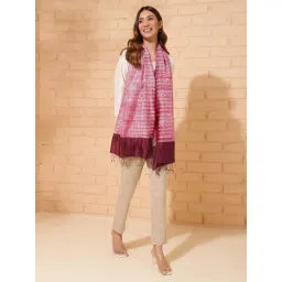 Fabindia Maroon Printed Stole-image-26