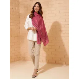 Fabindia Maroon Printed Stole-picture-20