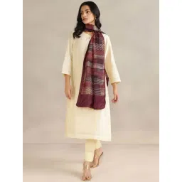 Fabindia Maroon Printed Stole-picture-20