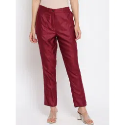 Fabindia Maroon Regular Fit Pants-picture-15