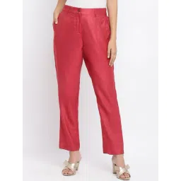 Fabindia Maroon Regular Fit Pants-picture-17