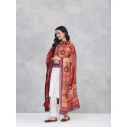 Fabindia Maroon Regular Fit Printed Dupatta-picture-25