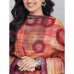 Fabindia Maroon Regular Fit Printed Dupatta image 5