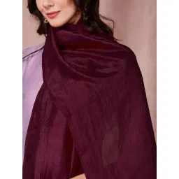 Fabindia Maroon Silk Stole image 5