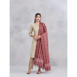 Fabindia Maroon Solid Dupatta-image-33