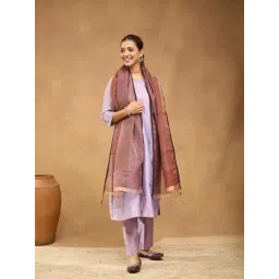 Fabindia Maroon Woven Design Blended Stoles-picture-10