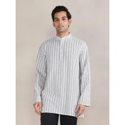 Fabindia Men Cotton Striped Thread Work Kurta-picture-38