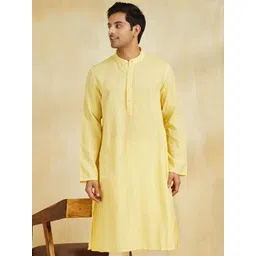 Fabindia Men Flared Sleeves Thread Work Kurta-picture-16