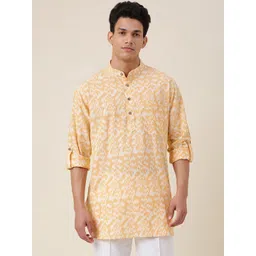 Fabindia Men Printed Mandarin Collar Cotton Kurta-picture-36