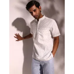 Fabindia Men Slim Fit Checked Casual Shirt-picture-36