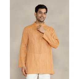 Fabindia Men Striped Band Collar Kurta-picture-32