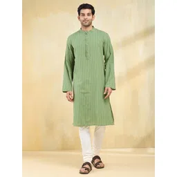 Fabindia Men Striped Cotton Long Kurta-picture-11
