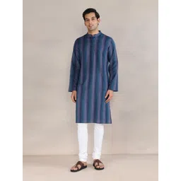Fabindia Men Striped Daily Cotton Straight Kurta-picture-34