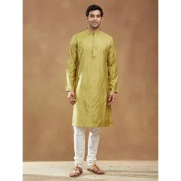 Fabindia Men Striped Printed Thread Work Slim Fit Long Kurta-picture-14