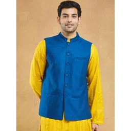 Fabindia Men Textured Woven Nehru Jacket-picture-34