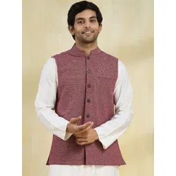Fabindia Men Woven Design Cotton Nehru Jacket-picture-28