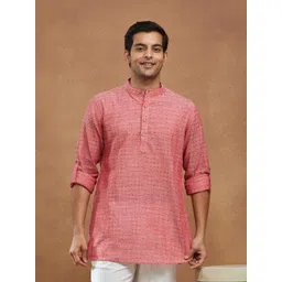 Fabindia Men Woven Design Festive Cotton Straight Kurta-picture-39