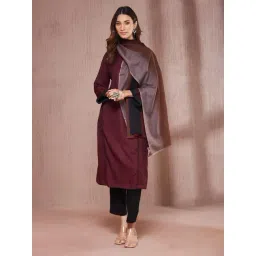 Fabindia Multi Wool Colorblocked Stole-picture-41