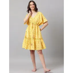 Fabindia Mustard Cotton Printed Loungewear-picture-34