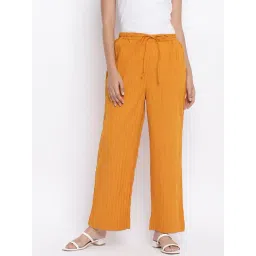 Fabindia Mustard Cotton Striped Pants-picture-10