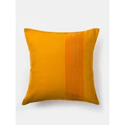 Fabindia Mustard Striped Cotton Silk Square Cushion Cover image 2
