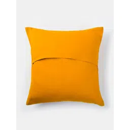 Fabindia Mustard Striped Cotton Silk Square Cushion Cover image 3