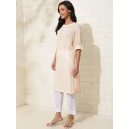 Fabindia Natural Modal Printed Knee Length Kurta image 4