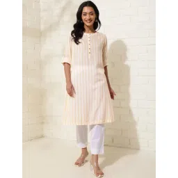 Fabindia Natural Modal Printed Knee Length Kurta image 1