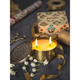Fabindia Oakwook Gold Toned Scented Metal Candle-picture-36