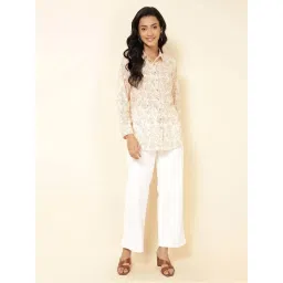 Fabindia Off-White Cotton Printed Shirt image 4