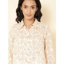 Fabindia Off-White Cotton Printed Shirt image 5