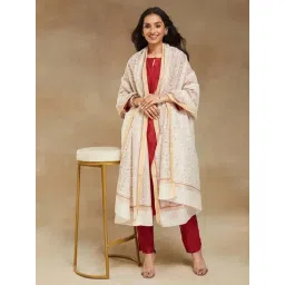 Fabindia Off-White Printed Dupatta-picture-30