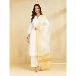 Fabindia Off White Regular Fit Printed Dupatta-picture-15