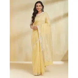 Fabindia Off White Regular Fit Saree-picture-25