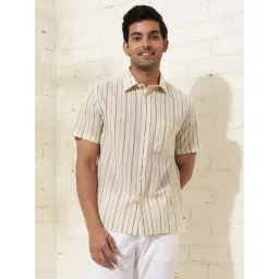 Fabindia Off White Straight Fit Striped Shirt-picture-33