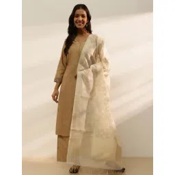 Fabindia Off White Woven Design Dupatta-picture-29