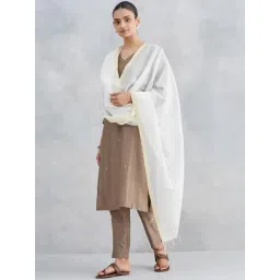 Fabindia Off White Woven Dupatta-picture-18
