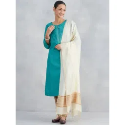 Fabindia Off White Woven Dupatta-picture-17