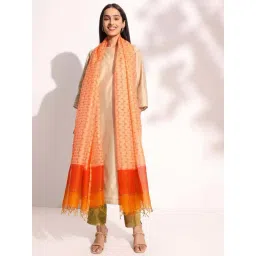 Fabindia Orange Printed Dupatta-picture-28