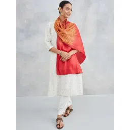 Fabindia Orange Printed Stole-picture-34