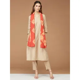 Fabindia Orange Printed Stole-picture-24
