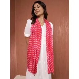 Fabindia Orange Viscose Tie - Dye Stole-image-40