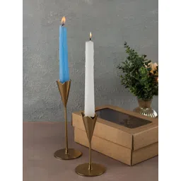Fabindia Padma Gold-Toned 2 Pieces Metal Candle Holders-picture-12