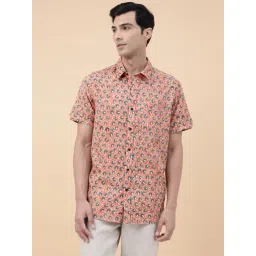 Fabindia Peach Relaxed Fit Printed Shirt-picture-21