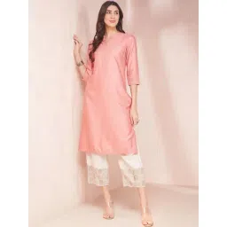 Fabindia Peach Straight Kurta-picture-14