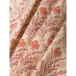 Fabindia Pink & Beige Ethnic Motifs Cotton 120 TC King Bedsheet with 2 Pillow Covers-picture-19